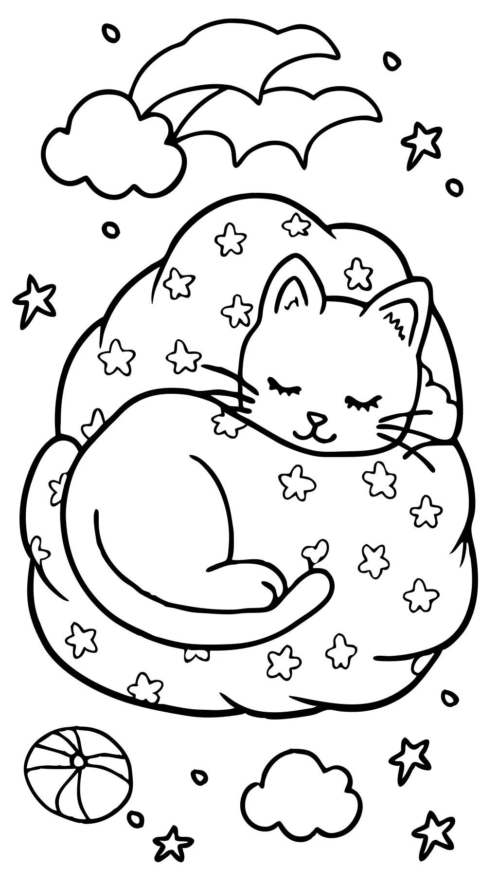 cat nap coloring page